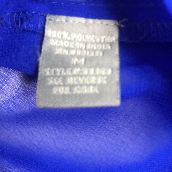 Royal Blue Lace Sheer Top - Picture 9 of 12